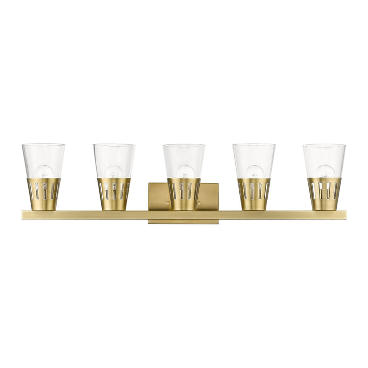 5 Light Natural Brass Large Vanity Sconce