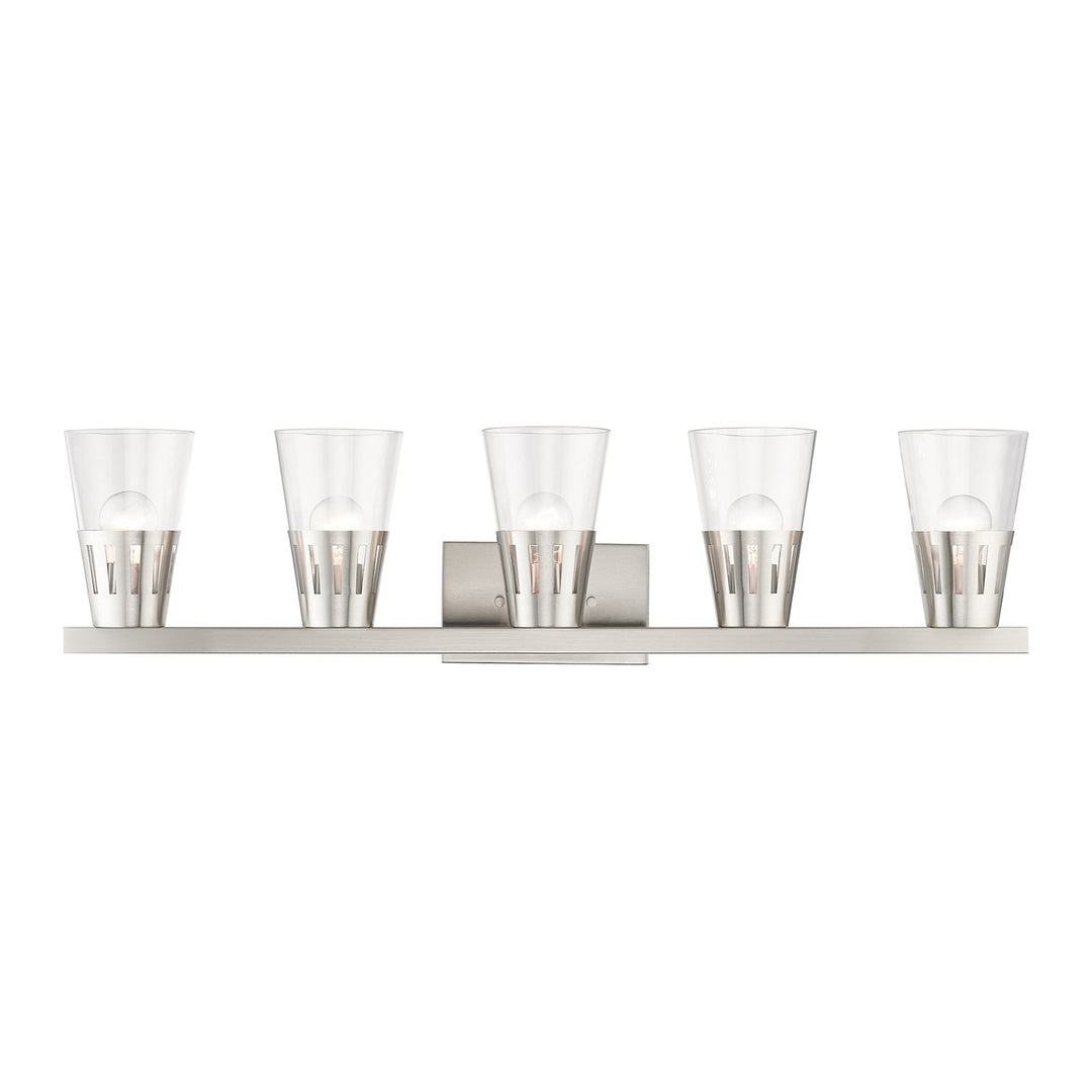 5 Light Brushed Nickel Large Vanity Sconce by Livex Lighting