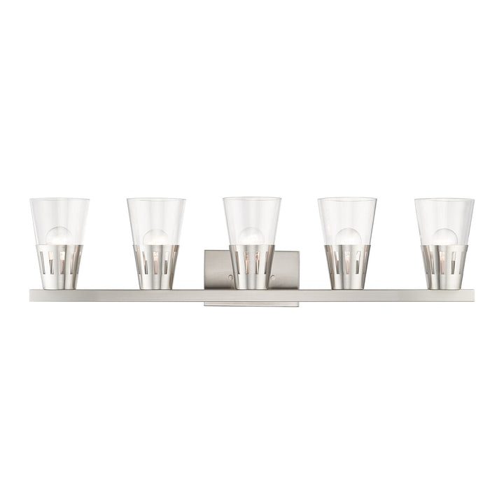 5 Light Brushed Nickel Large Vanity Sconce by Livex Lighting