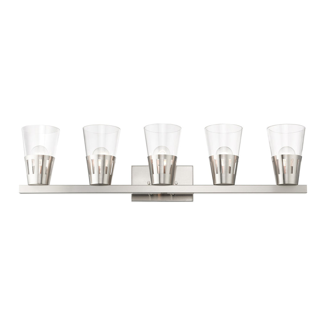 5 Light Brushed Nickel Large Vanity Sconce
