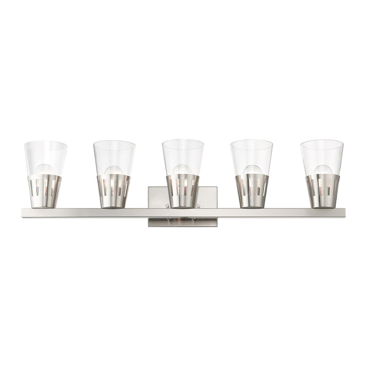 5 Light Brushed Nickel Large Vanity Sconce