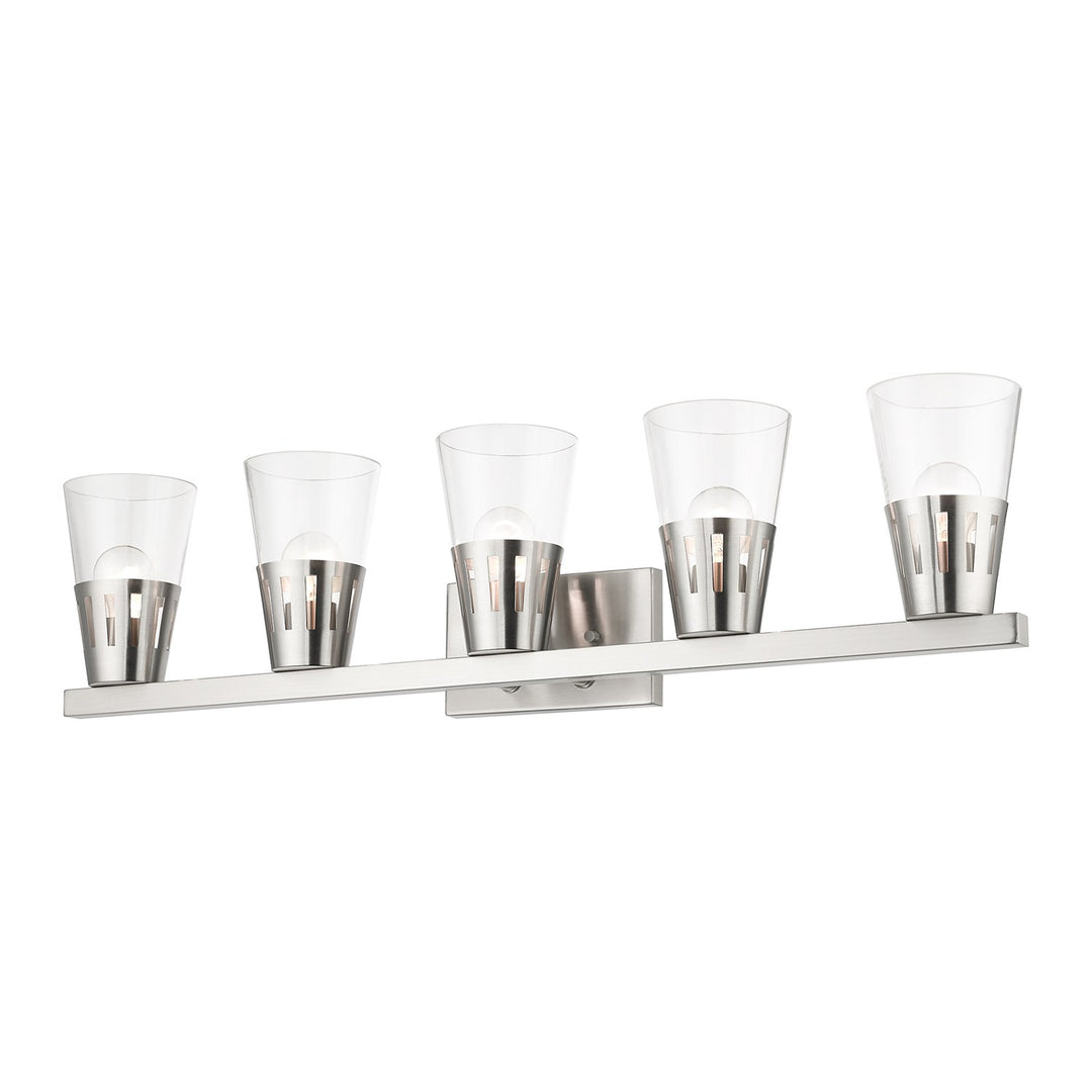 5 Light Brushed Nickel Large Vanity Sconce