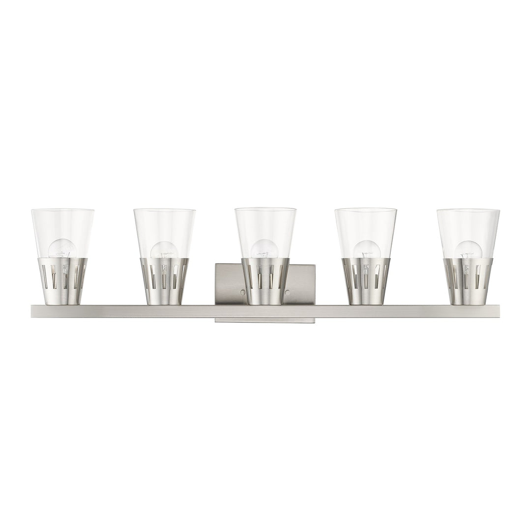 5 Light Brushed Nickel Large Vanity Sconce