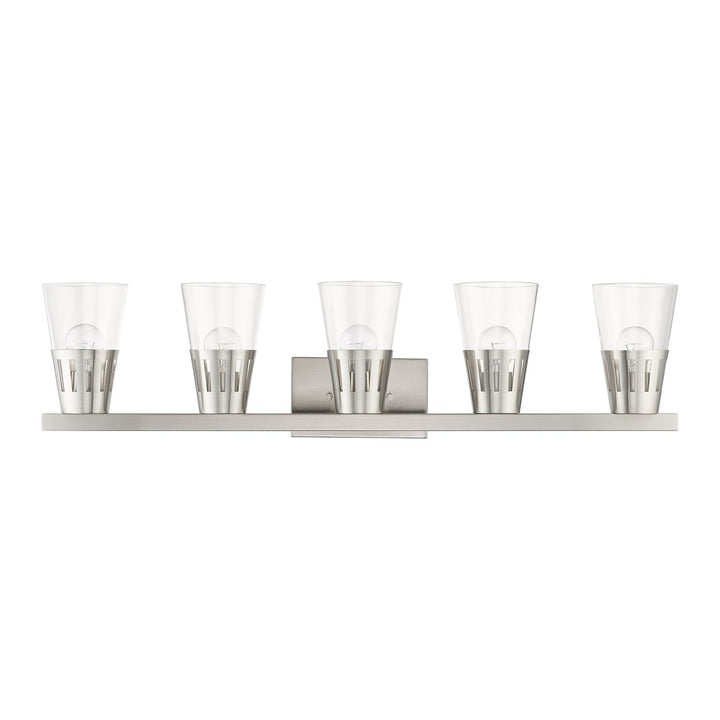 5 Light Brushed Nickel Large Vanity Sconce
