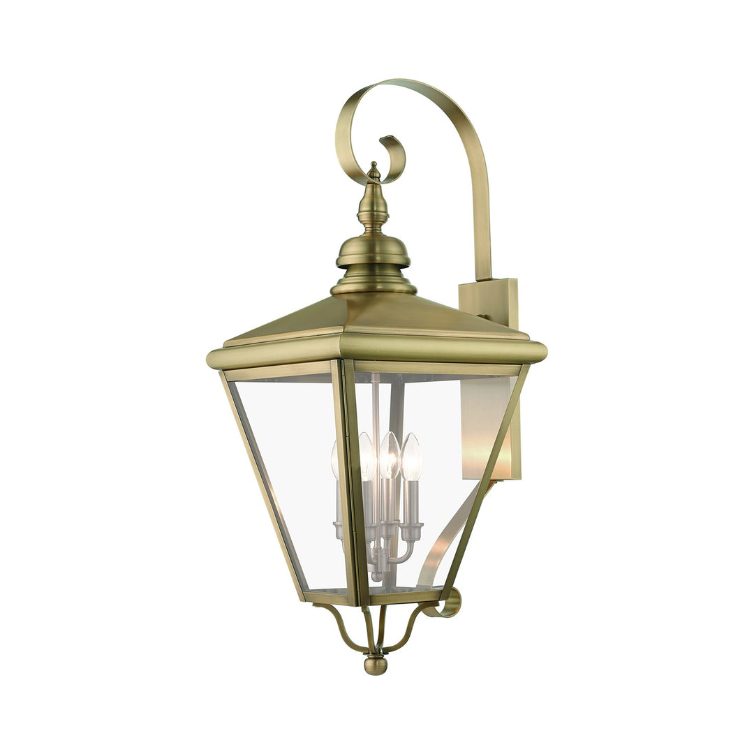 4 Light Antique Brass Outdoor Extra Large Wall Lantern by Livex Lighting