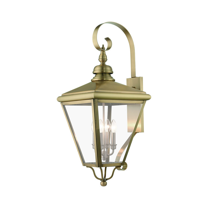 4 Light Antique Brass Outdoor Extra Large Wall Lantern by Livex Lighting
