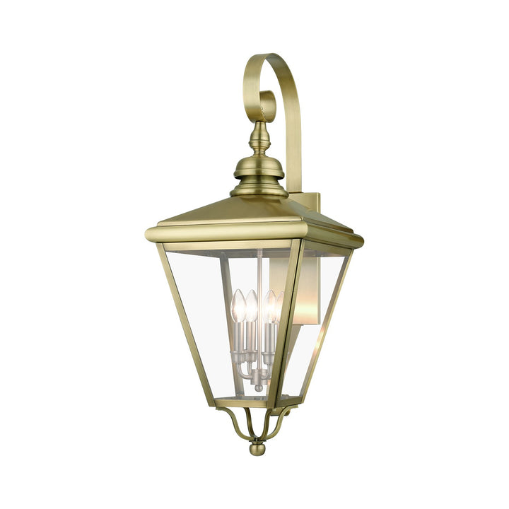 4 Light Antique Brass Outdoor Extra Large Wall Lantern