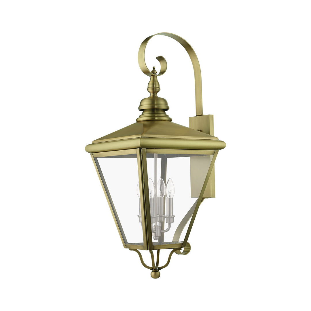 4 Light Antique Brass Outdoor Extra Large Wall Lantern