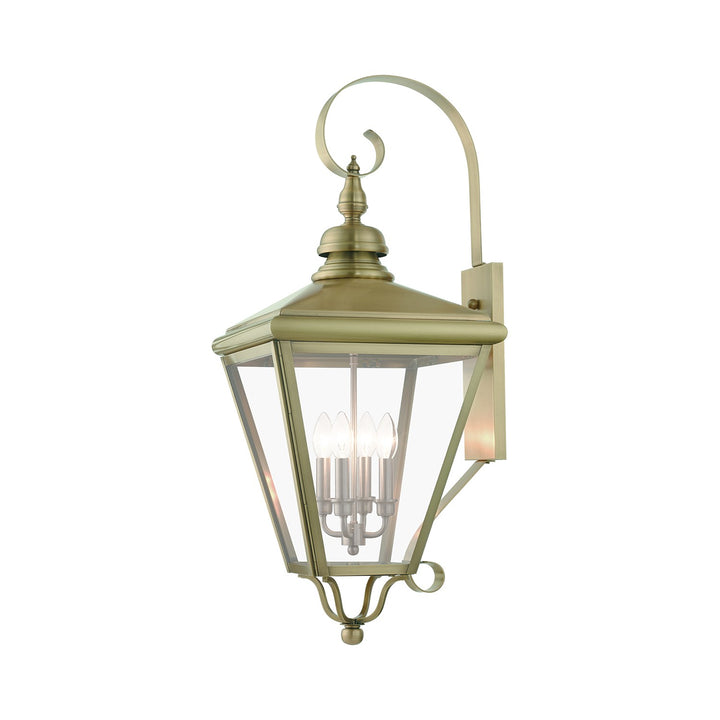 4 Light Antique Brass Outdoor Extra Large Wall Lantern