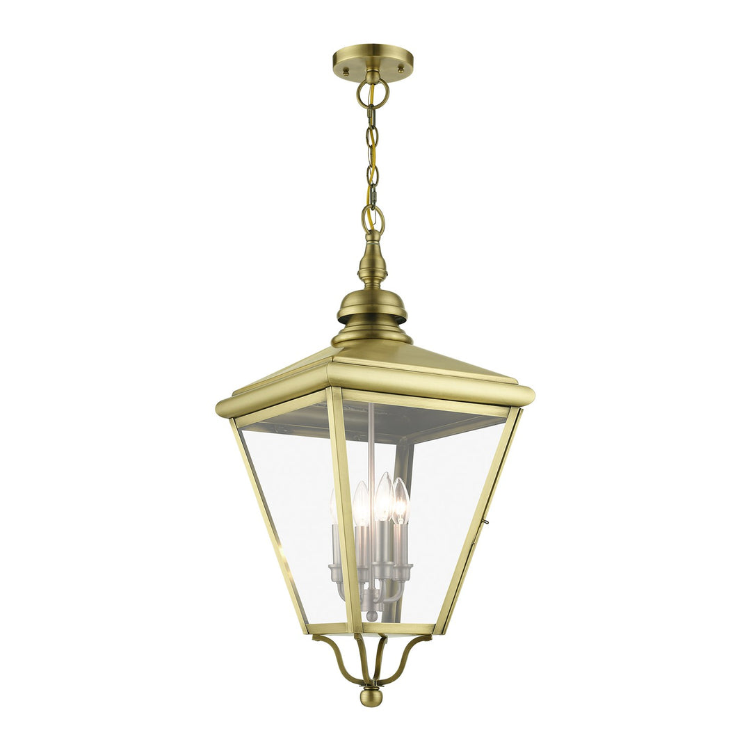 4 Light Antique Brass Outdoor Extra Large Pendant Lantern
