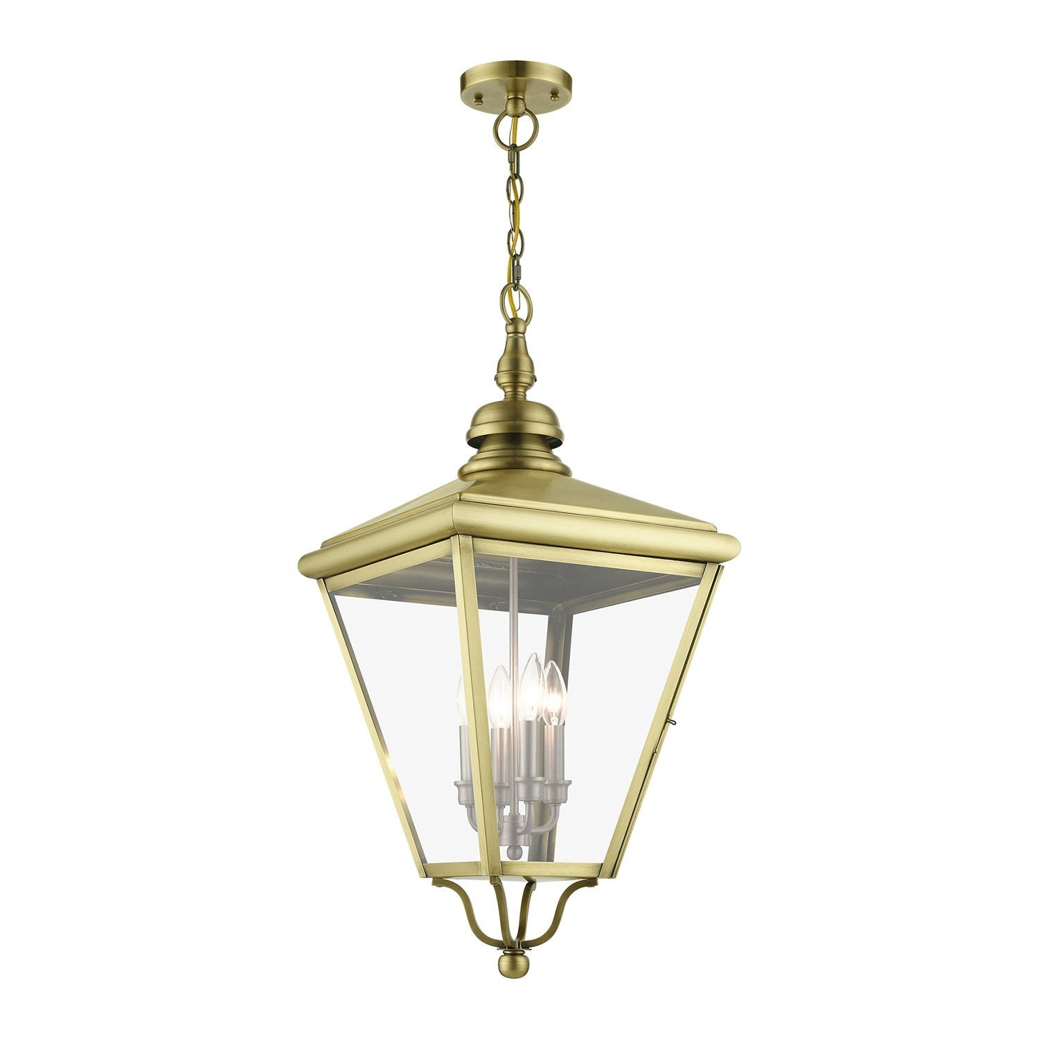 4 Light Antique Brass Outdoor Extra Large Pendant Lantern
