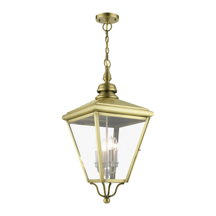 4 Light Antique Brass Outdoor Extra Large Pendant Lantern