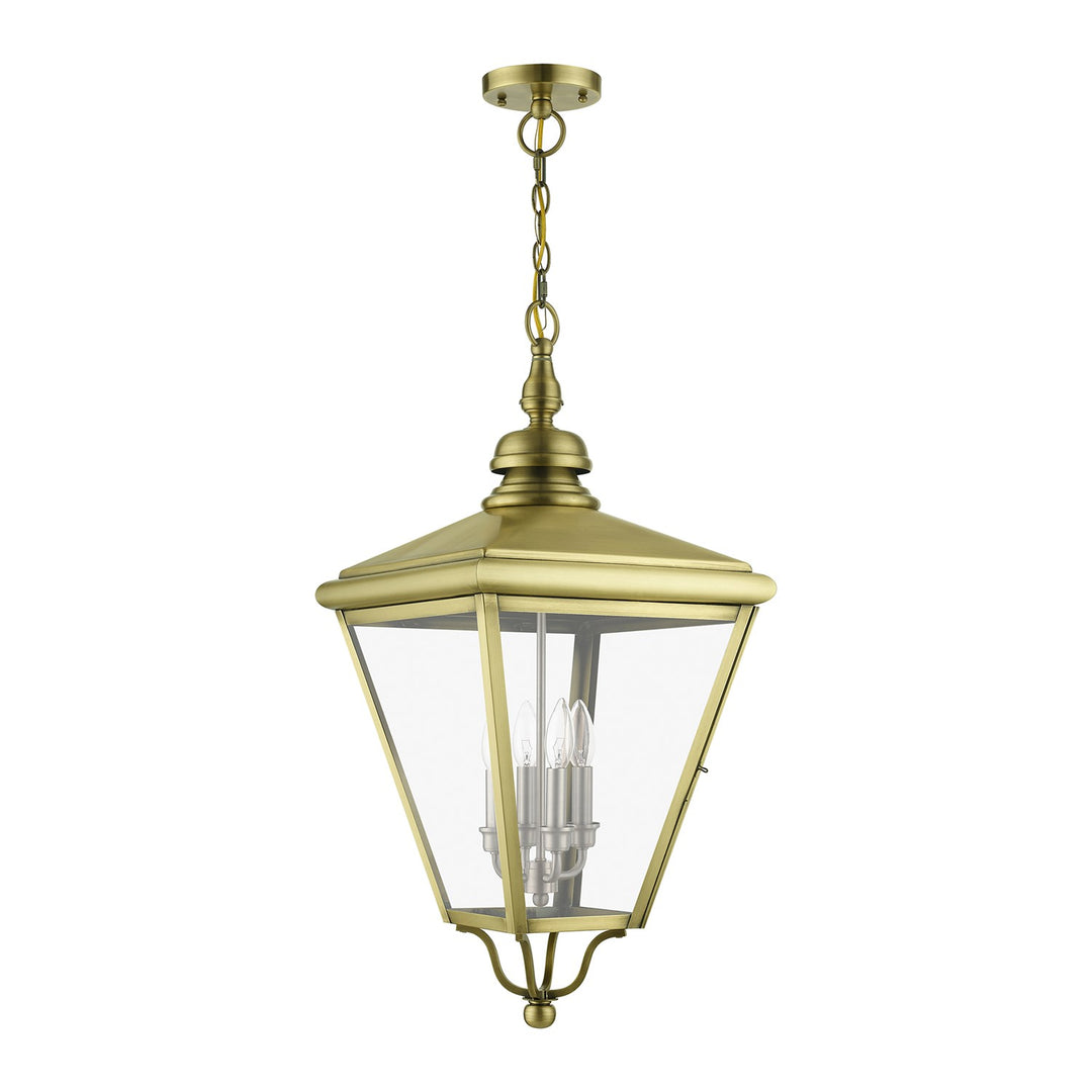 4 Light Antique Brass Outdoor Extra Large Pendant Lantern