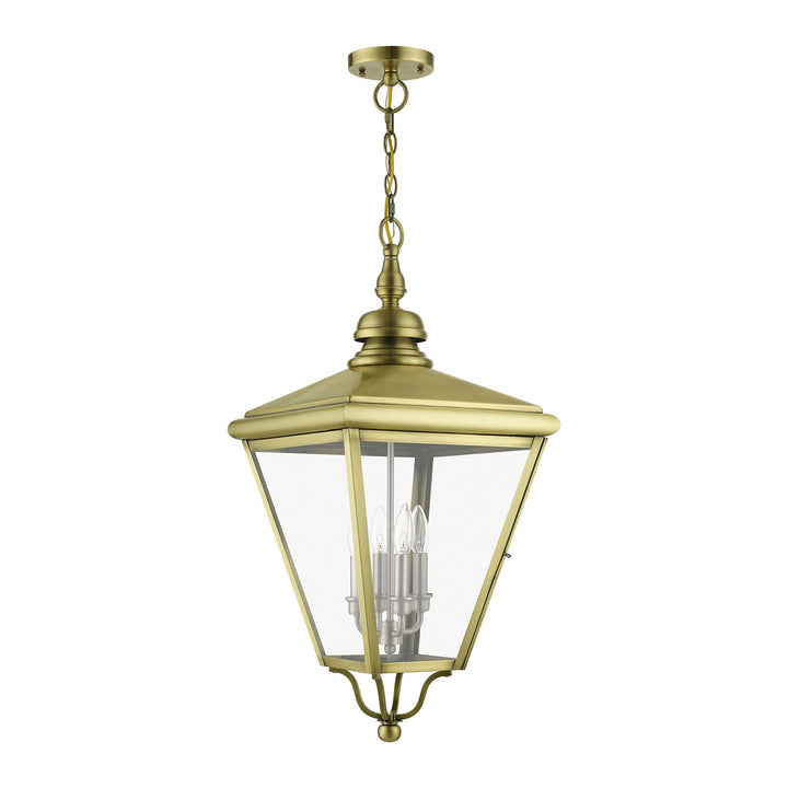 4 Light Antique Brass Outdoor Extra Large Pendant Lantern