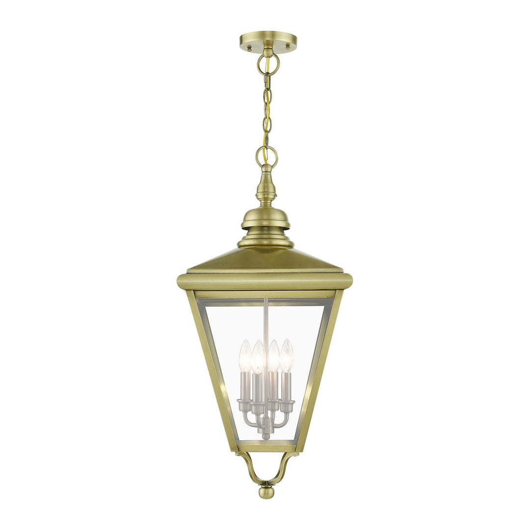 4 Light Antique Brass Outdoor Extra Large Pendant Lantern