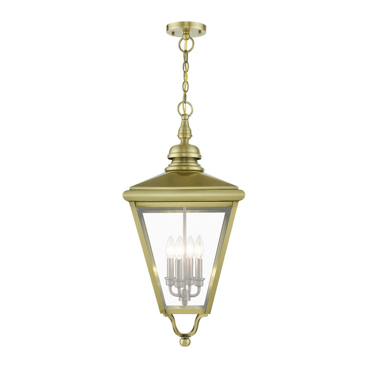 4 Light Antique Brass Outdoor Extra Large Pendant Lantern
