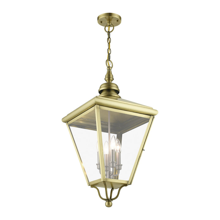 4 Light Antique Brass Outdoor Extra Large Pendant Lantern