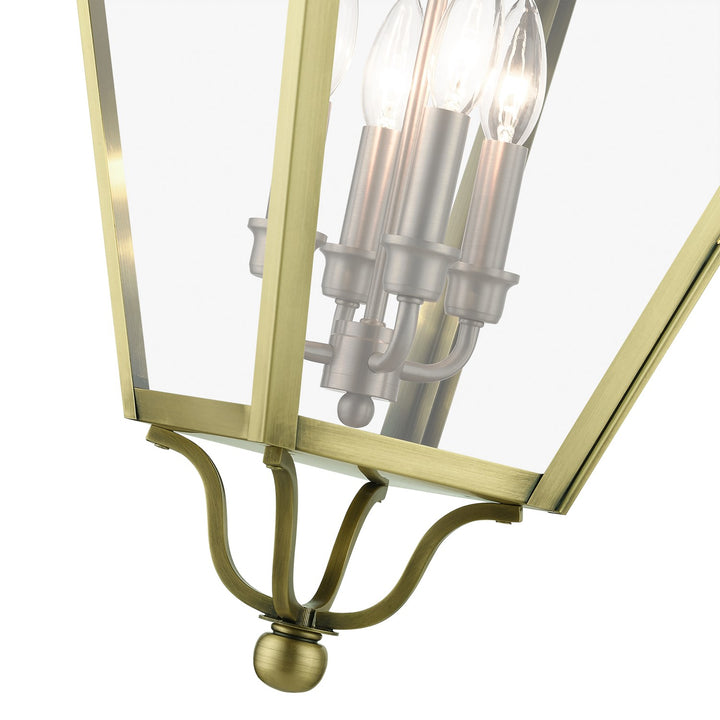 4 Light Antique Brass Outdoor Extra Large Pendant Lantern