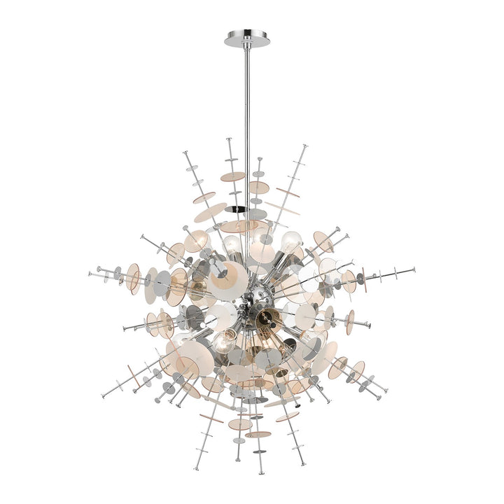 8 Light Polished Chrome Large Pendant Chandelier by Livex Lighting