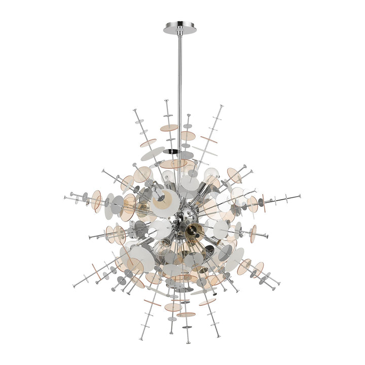 8 Light Polished Chrome Large Pendant Chandelier