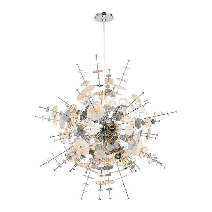 8 Light Polished Chrome Large Pendant Chandelier