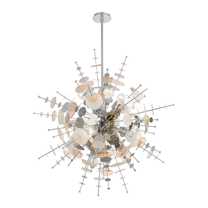 8 Light Polished Chrome Large Pendant Chandelier