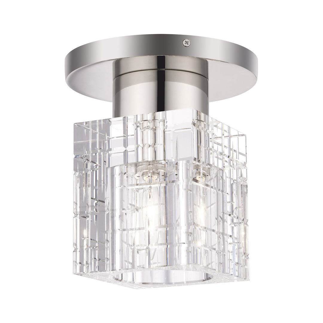 1 Light Polished Nickel Crystal Semi-Flush by Livex Lighting