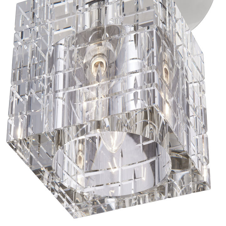 1 Light Polished Nickel Crystal Semi-Flush