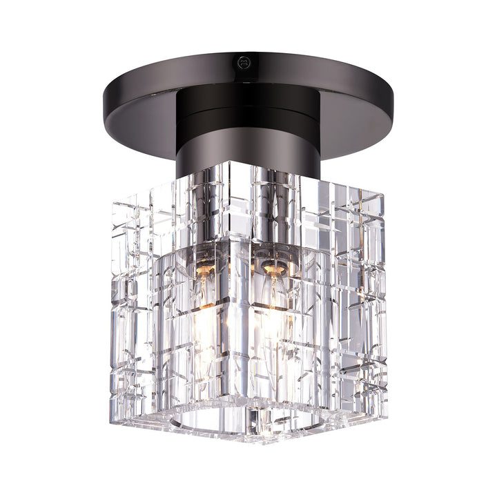 1 Light Black Chrome Crystal Semi-Flush by Livex Lighting
