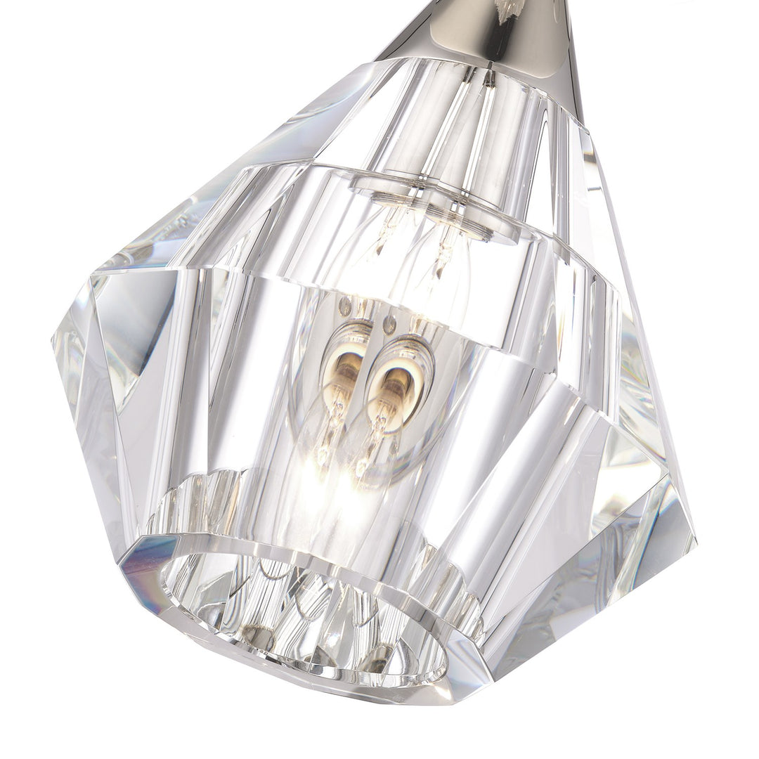 1 Light Polished Nickel Crystal Semi-Flush
