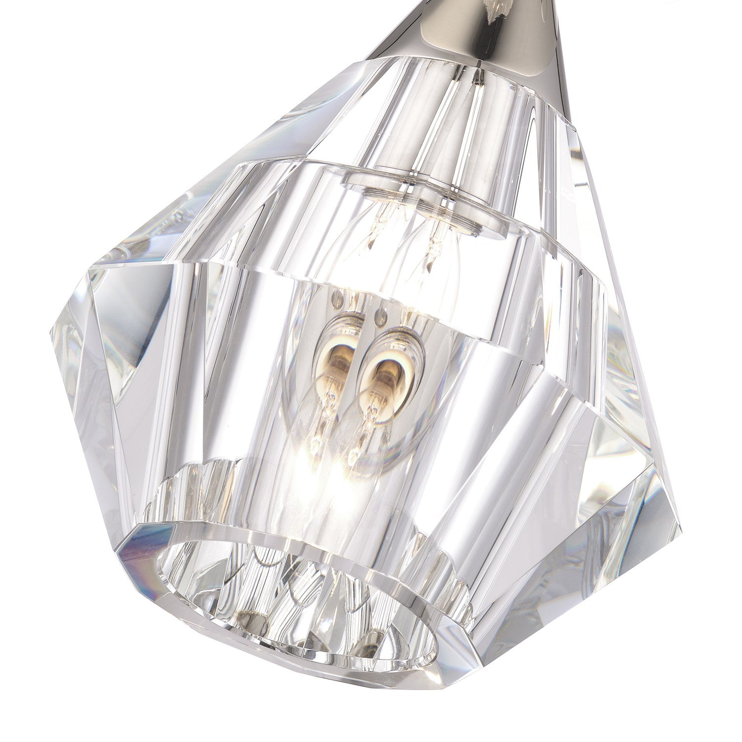 1 Light Polished Nickel Crystal Semi-Flush