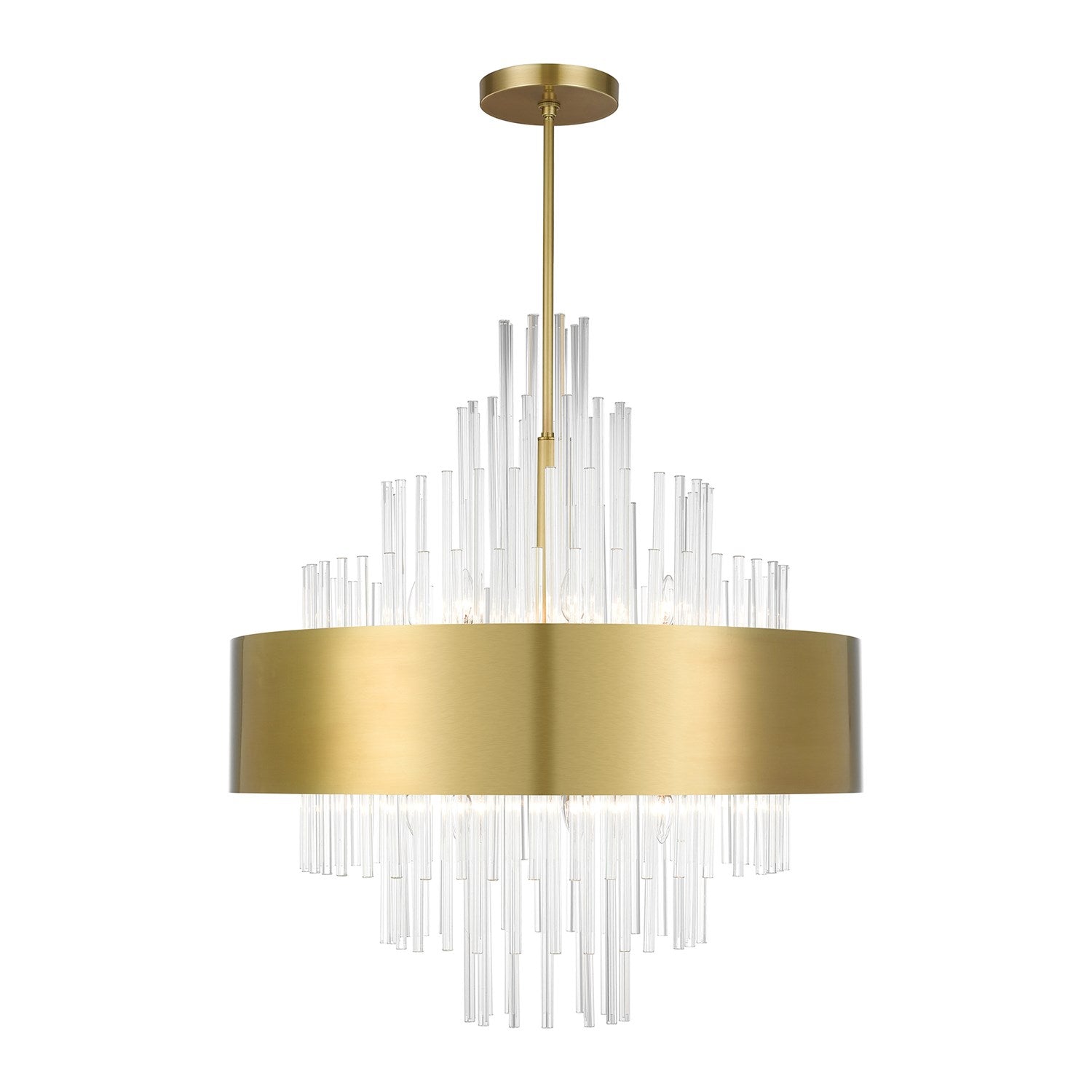 14 Light Natural Brass Large Pendant Chandelier by Livex Lighting