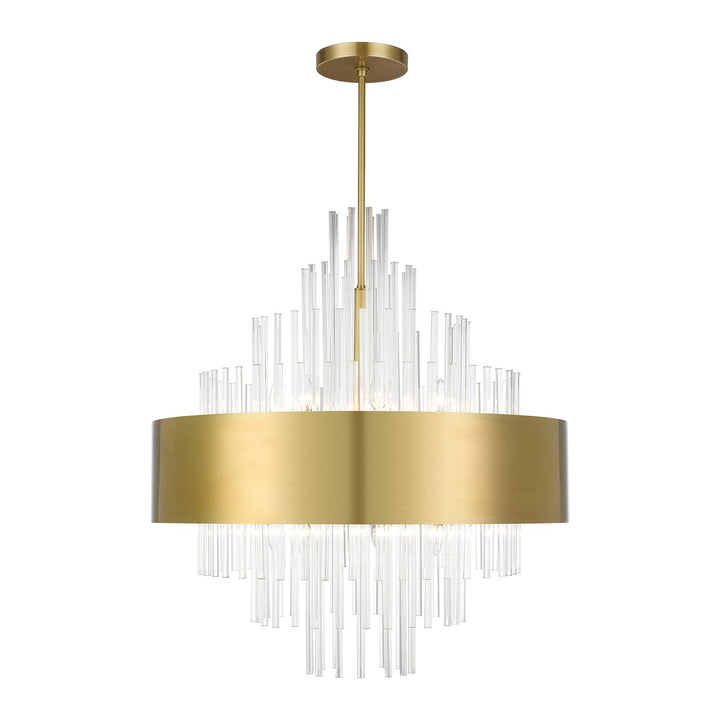 14 Light Natural Brass Large Pendant Chandelier by Livex Lighting