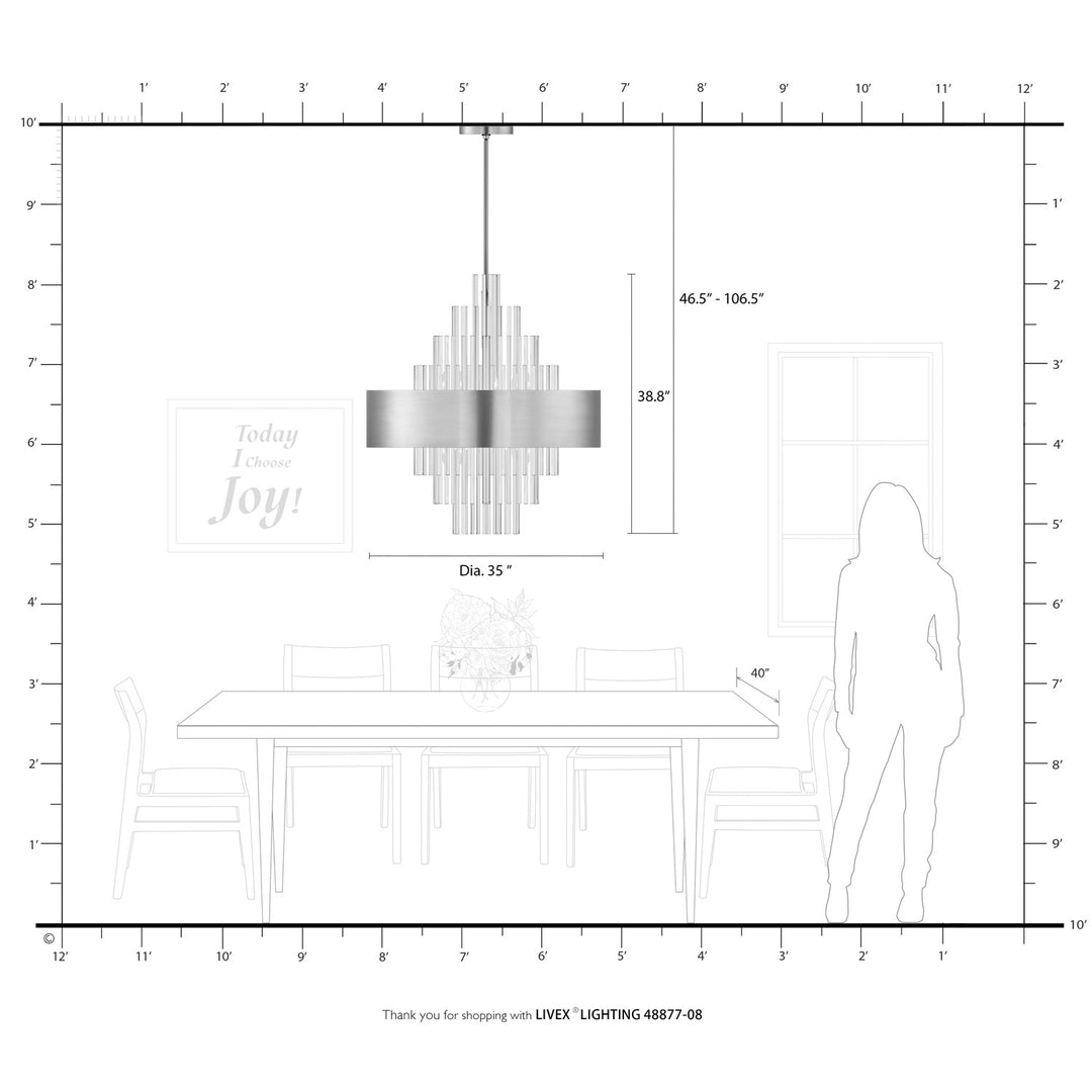 14 Light Natural Brass Large Pendant Chandelier