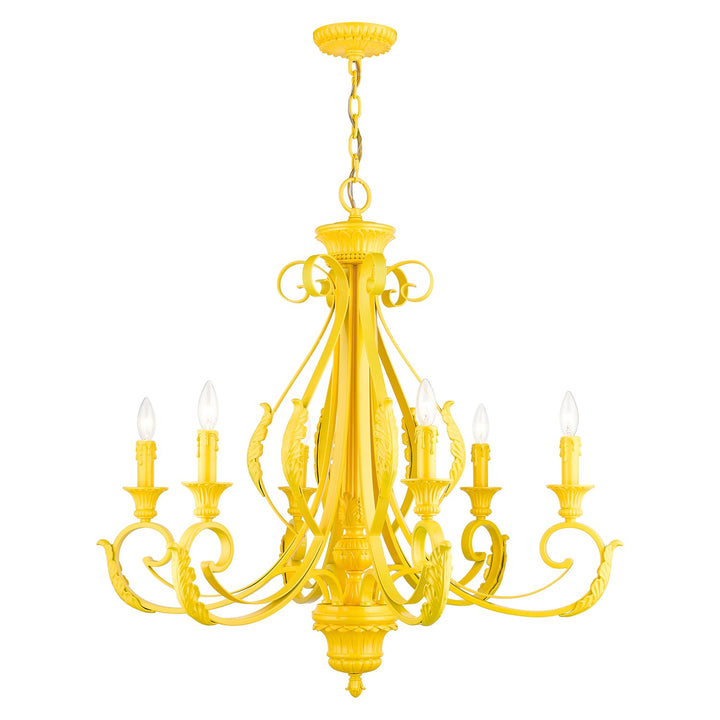 6 Light Shiny Yellow Large Chandelier by Livex Lighting