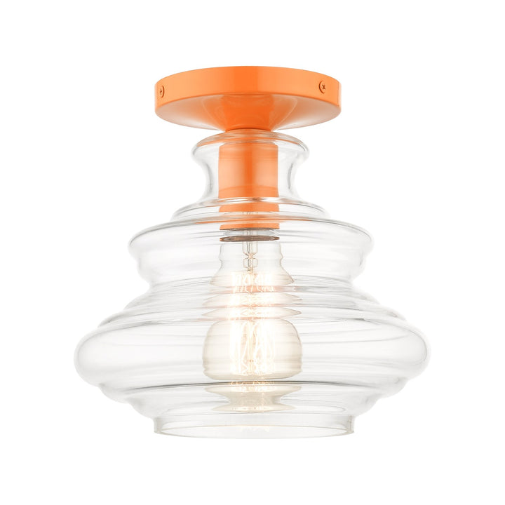 1 Light Shiny Orange Semi-Flush by Livex Lighting