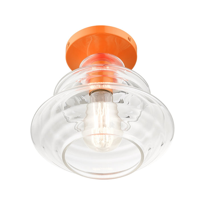 1 Light Shiny Orange Semi-Flush