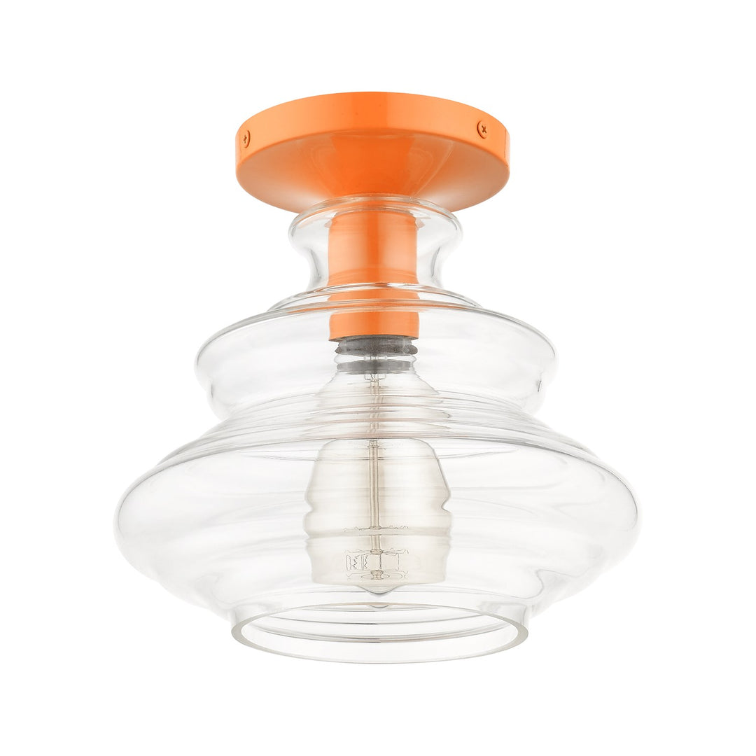 1 Light Shiny Orange Semi-Flush