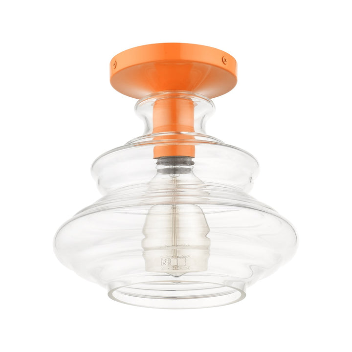 1 Light Shiny Orange Semi-Flush