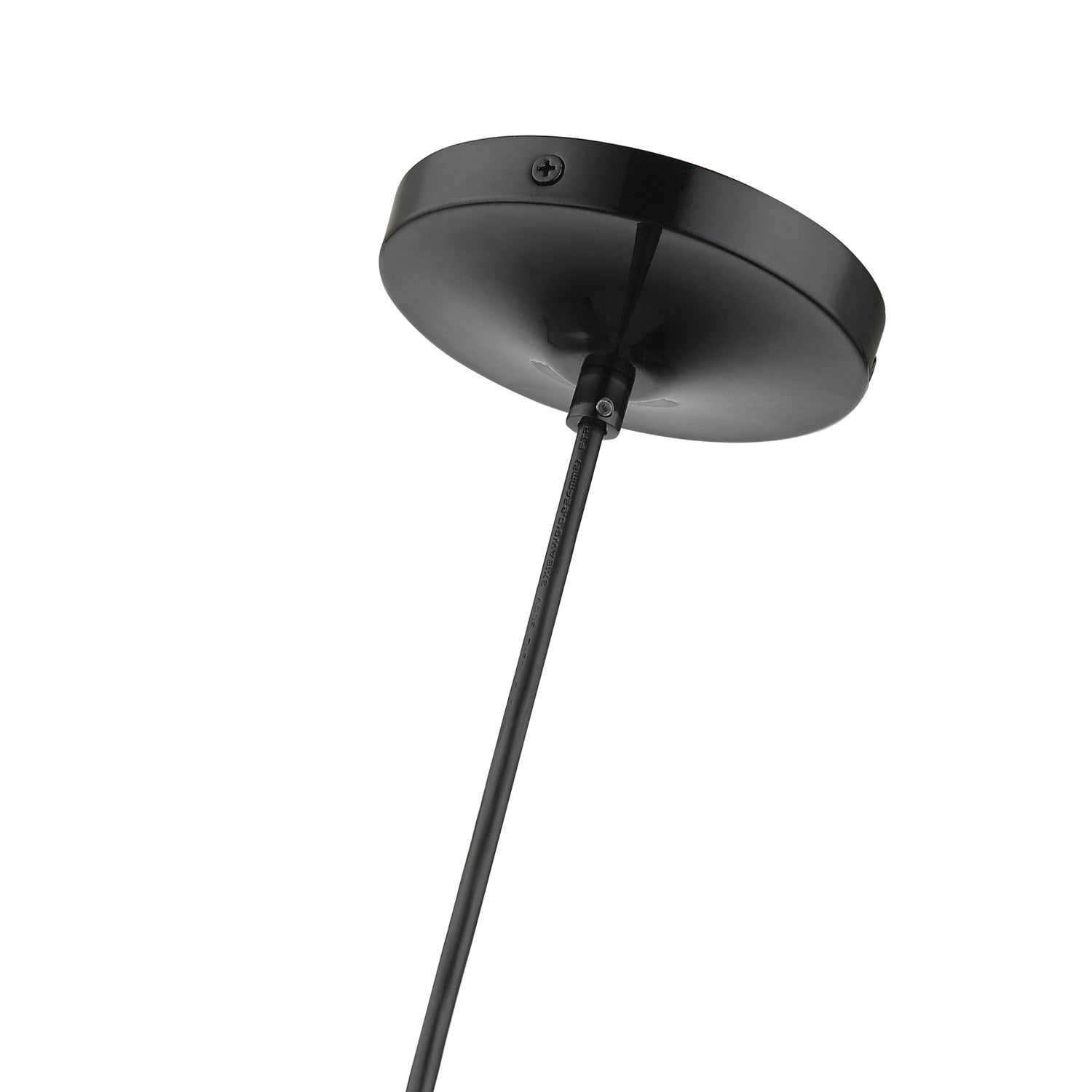 1 Light Shiny Black Pendant With Chrome Finish Accents