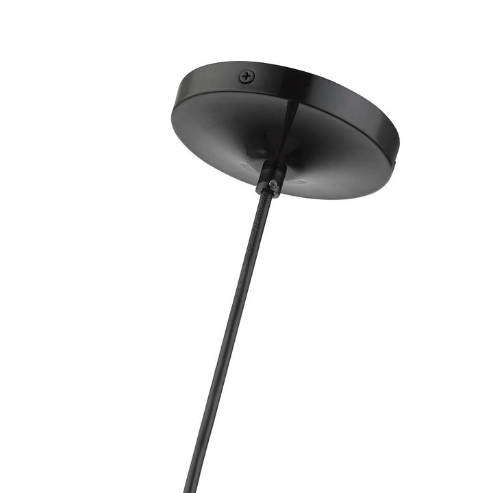 1 Light Shiny Black Pendant With Chrome Finish Accents