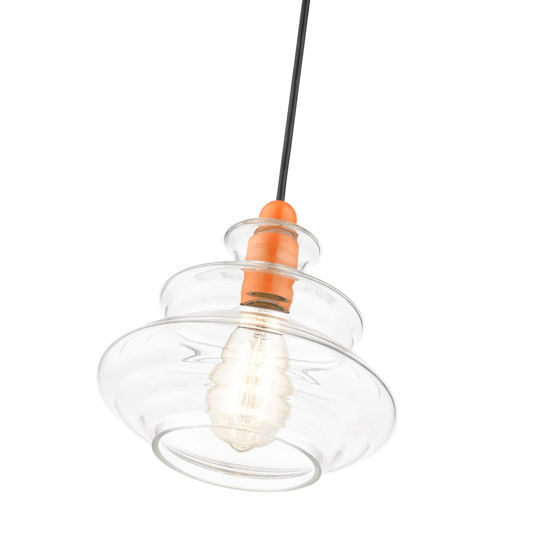 1 Light Shiny Orange Pendant