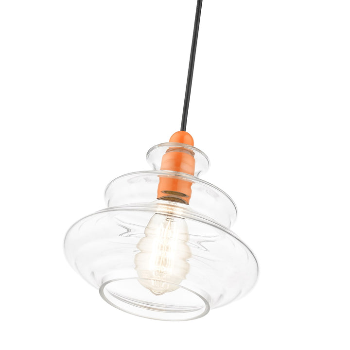 1 Light Shiny Orange Pendant