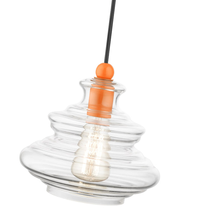 1 Light Shiny Orange Pendant