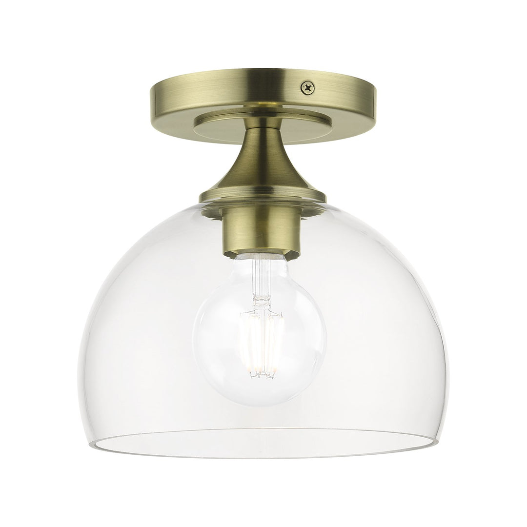 1 Light Antique Brass Semi-Flush by Livex Lighting