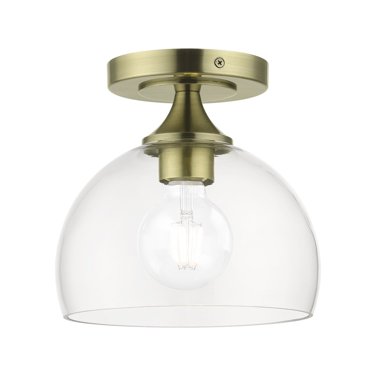1 Light Antique Brass Semi-Flush by Livex Lighting