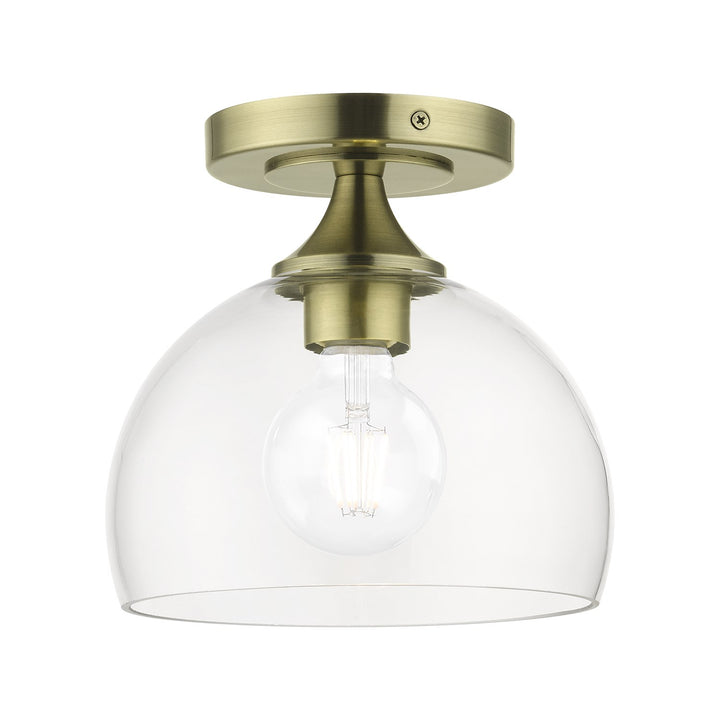 1 Light Antique Brass Semi-Flush by Livex Lighting