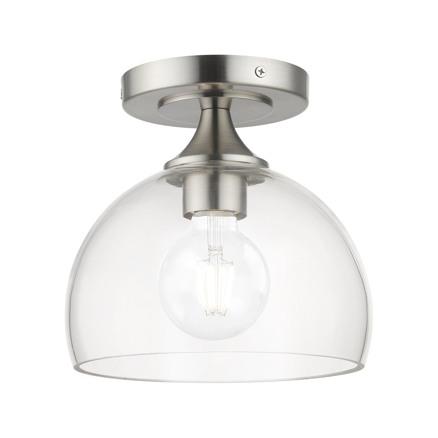 1 Light Brushed Nickel Semi-Flush by Livex Lighting