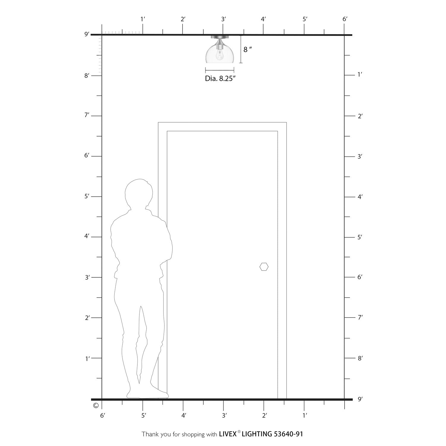 1 Light Brushed Nickel Semi-Flush