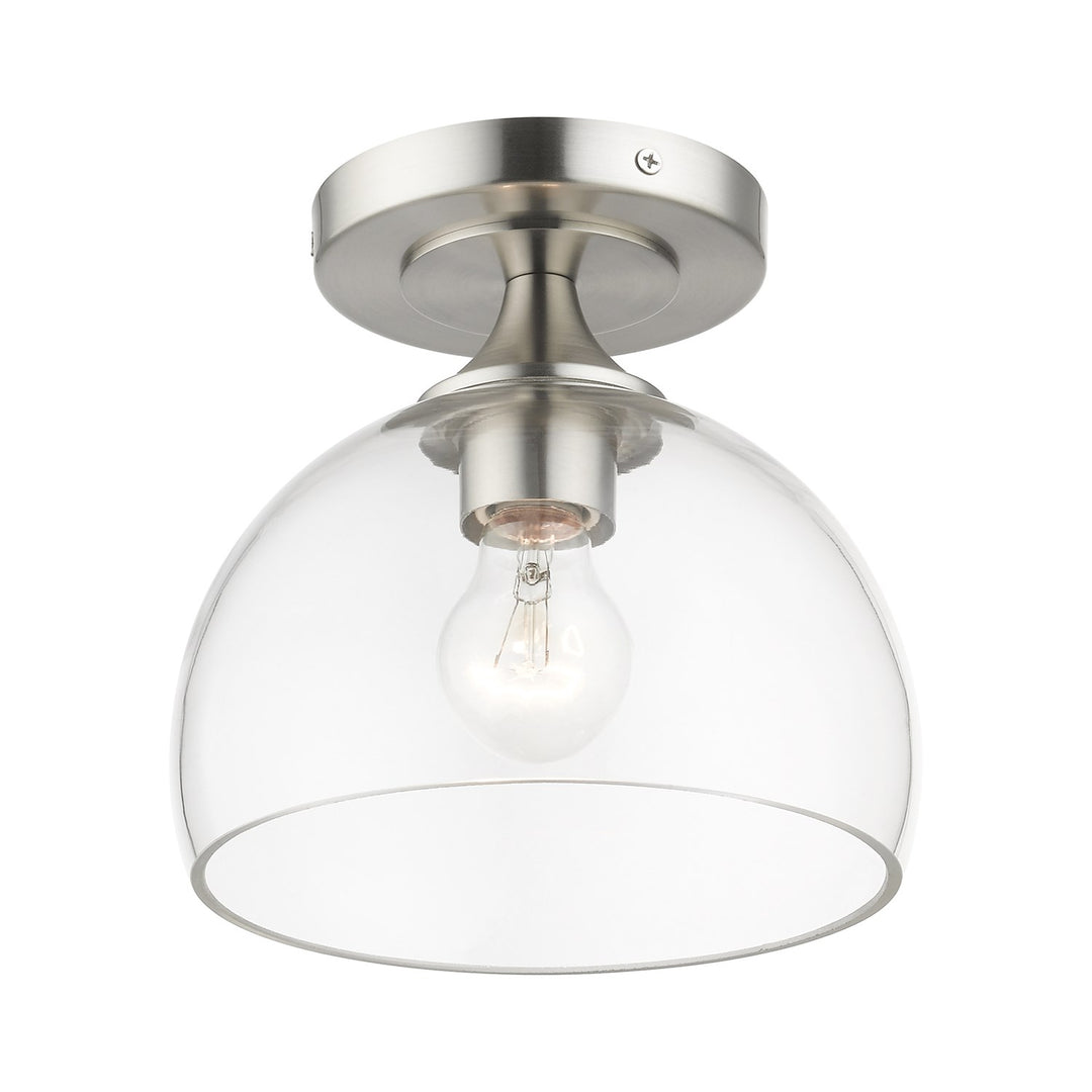 1 Light Brushed Nickel Semi-Flush